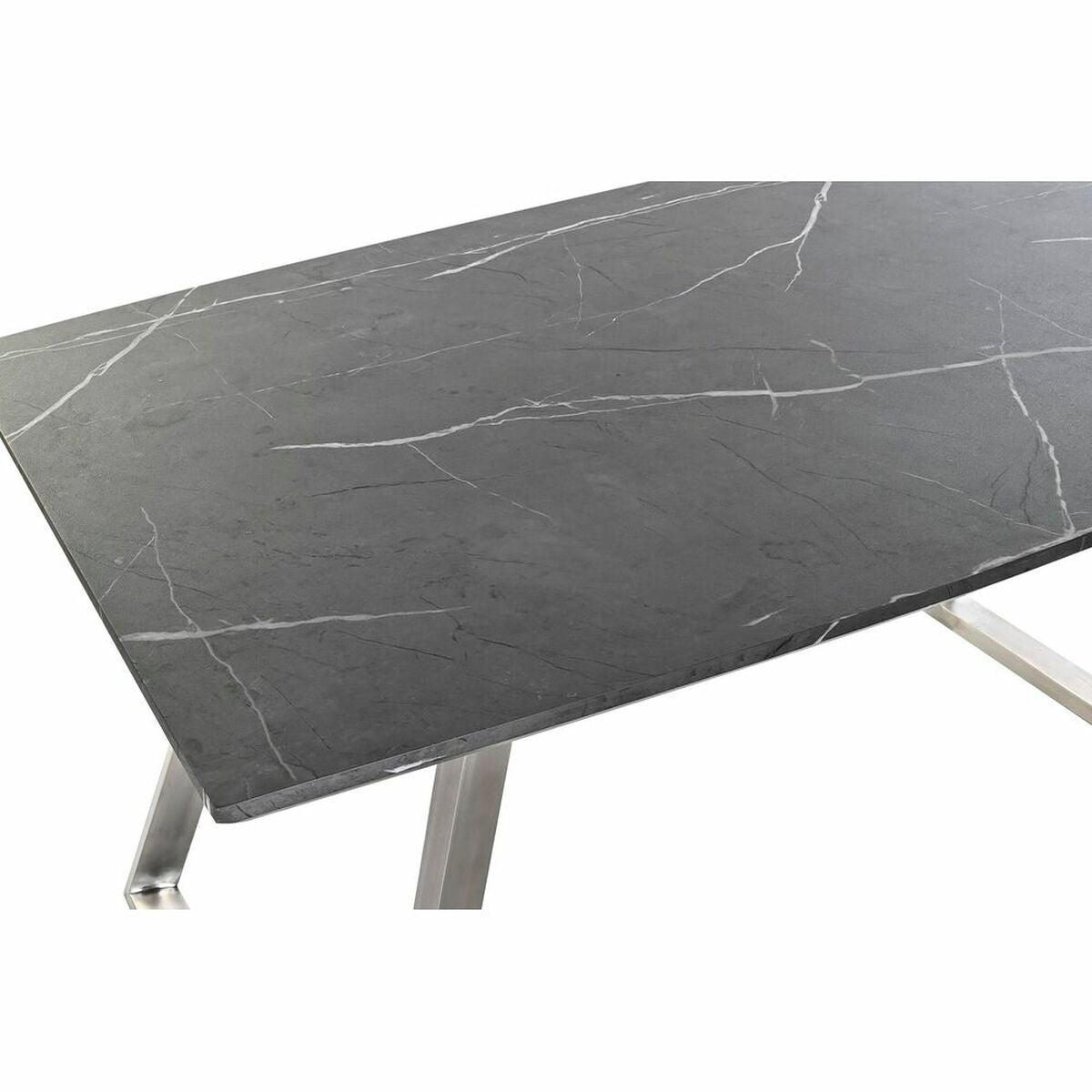 Tavolo da Pranzo DKD Home Decor Nero Acciaio Legno MDF 160 x 90 x 76 cm