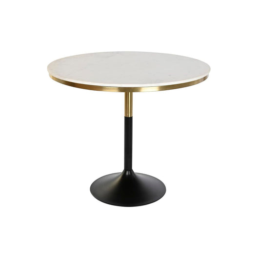Tavolo da Pranzo DKD Home Decor 93 x 93 x 79,5 cm Nero Dorato Metallo Bianco Marmo