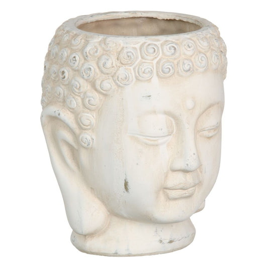 Vaso Crema Terracotta Buddha Orientale 17,1 x 16,6 x 20 cm