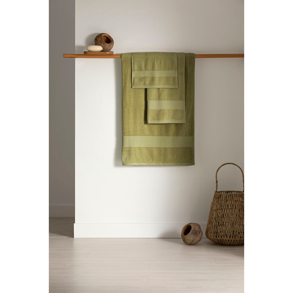 Asciugamano per lavabo Paduana Verde 100 % cotone 500 g/m² 50 x 100 cm
