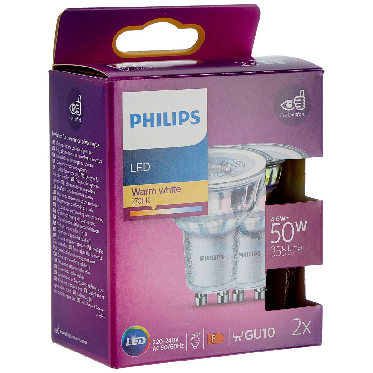 Lampada LED Philips Foco Bianco F 4,6 W (2700 K)