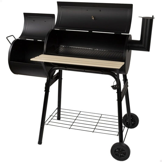 Barbecue a Carboni con Ruote Aktive Acciaio Plastica Metallo smaltato 106 x 106 x 61 cm Nero