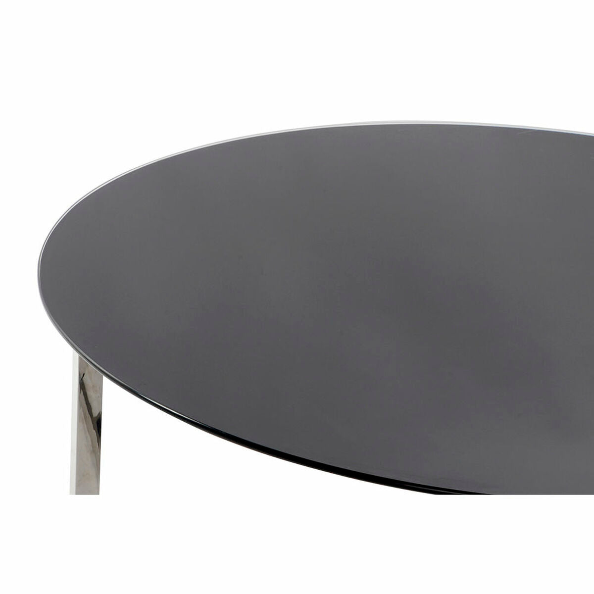 Tavolino da Caffè DKD Home Decor Nero Argentato Cristallo Acciaio Plastica 100 x 100 x 45 cm