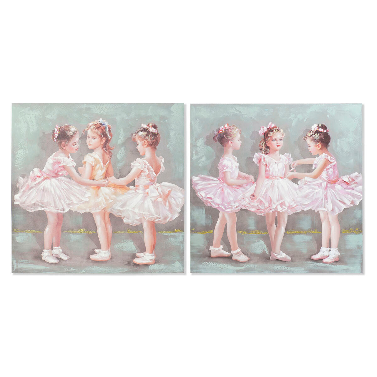 Quadro DKD Home Decor 80 x 3 x 80 cm Ballerina Classica Tradizionale (2 Unità)