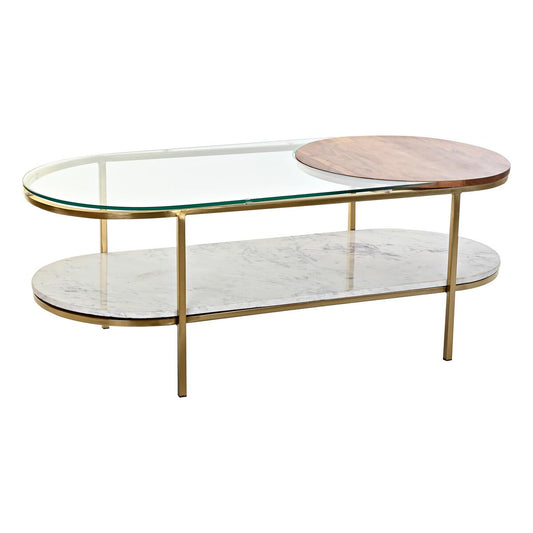 Tavolino da Caffè DKD Home Decor Glamour Dorato Metallo Marmo 116 x 50 x 43 cm