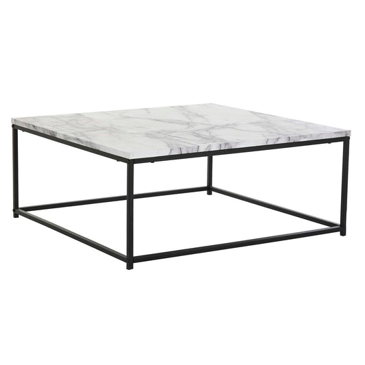Tavolino da Caffè DKD Home Decor Bianco Nero Metallo Legno MDF 80 x 80 x 34 cm