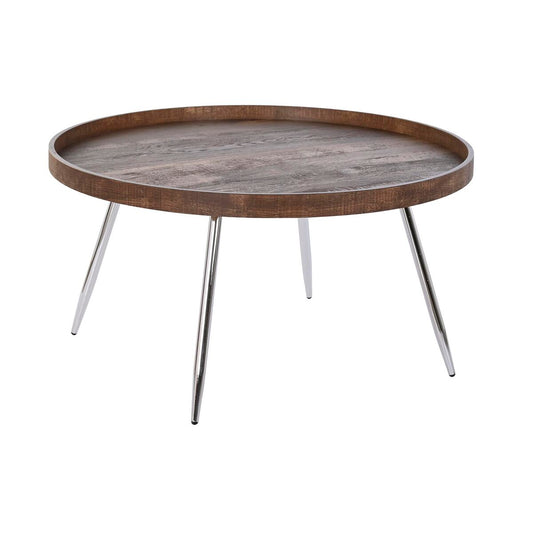 Tavolino da Caffè DKD Home Decor Marrone Argentato Metallo Acciaio Legno MDF 30 x 40 cm 78 x 78 x 41,5 cm
