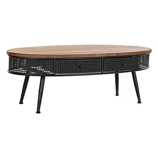 Tavolino da Caffè DKD Home Decor Marrone Nero Metallo Abete 120 x 58 x 42 cm