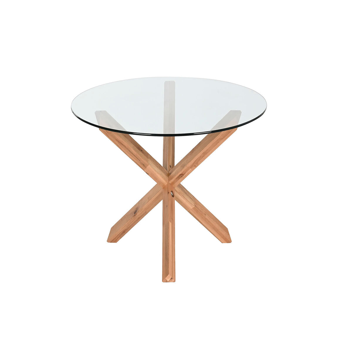 Tavolino Aggiuntivo Home ESPRIT Vetro Temperato legno di rovere 60 x 60 x 42 cm