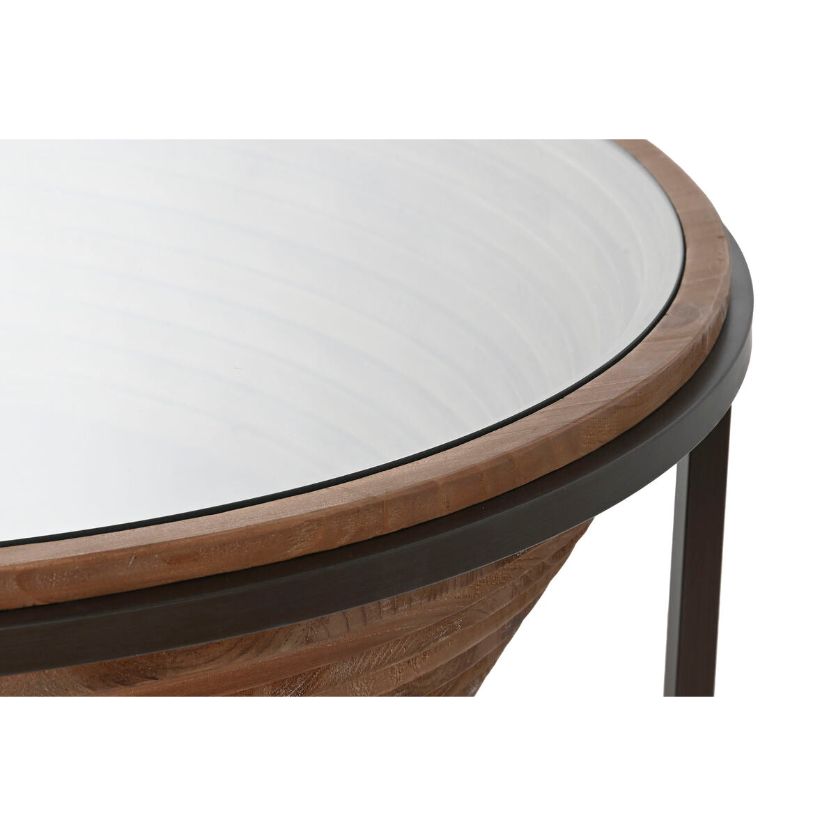 Tavolino da Caffè Home ESPRIT Cristallo Legno di abete 102 x 102 x 46 cm