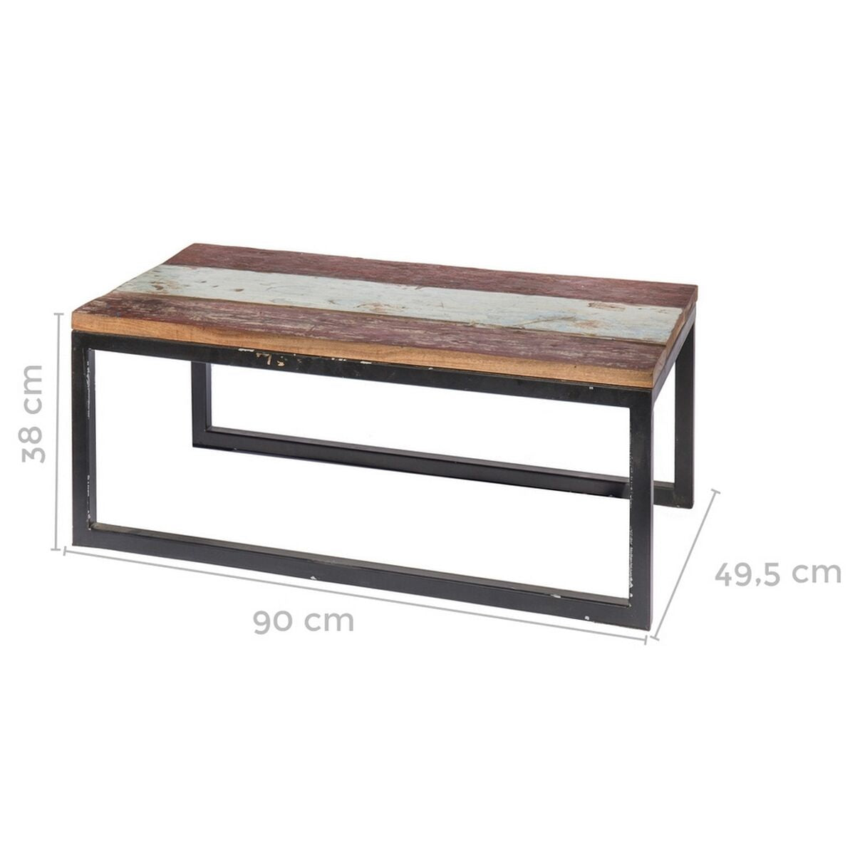 Tavolino da Caffè Calypso Marrone Legno Ferro 90 x 50 x 38 cm