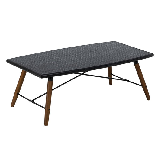Tavolino da Caffè OSLO Nero Naturale Ferro Legno MDF 109,5 x 60 x 40,5 cm