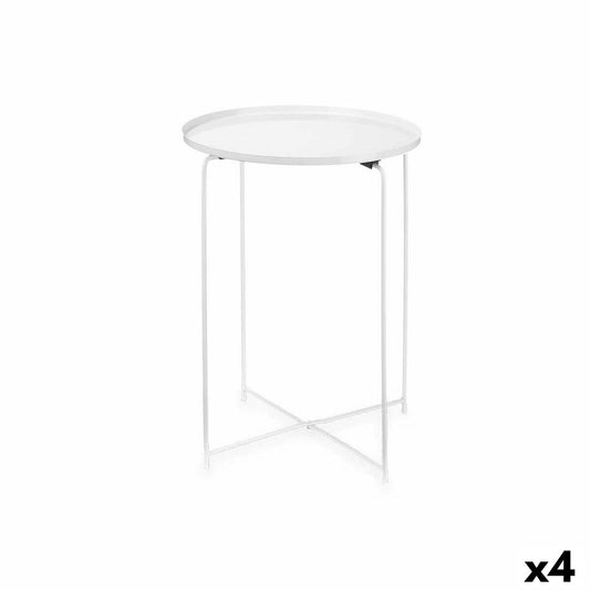 Tavolino Aggiuntivo Bianco Metallo 35 x 50,5 x 35 cm Rotonda (4 Unità)